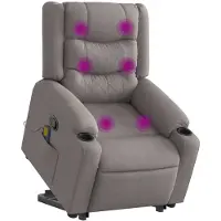 vidaXL Massagesessel mit Aufstehhilfe Taupe Stoff