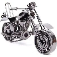 OEM Kunstwerk für Motorradfans – Retro-Motorradmodell aus Metall – Edelstahloptik – Einzigartige Dekoration