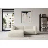ALTDECOR Ecksofa - MIRA-L1 - 227x179x89 - Beige - Corner Sofa Eckcouch Couch L-Form, links/rechts angeordnet