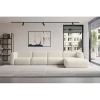 ALTDECOR Ecksofa - MIRA-L3 - 409x179x70 - Beige - Corner Sofa Eckcouch Couch L-Form, links/rechts angeordnet