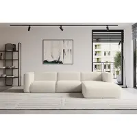 ALTDECOR Ecksofa - MIRA-L2 - 318x179x89 - Beige - Corner Sofa Eckcouch Couch L-Form, links/rechts angeordnet
