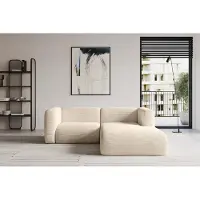 ALTDECOR Ecksofa - MIRA-L1 - 227x179x89 - Beige - Corner Sofa Eckcouch Couch L-Form, links/rechts angeordnet