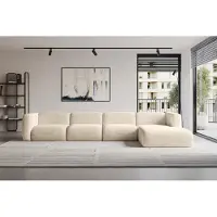 ALTDECOR Ecksofa - MIRA-L3 - 409x179x70 - Beige - Corner Sofa Eckcouch Couch L-Form, links/rechts angeordnet
