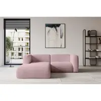 ALTDECOR Ecksofa - MIRA-L1 - 227x179x89 - Rosa - Corner Sofa Eckcouch Couch L-Form, links/rechts angeordnet