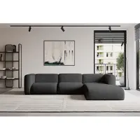 ALTDECOR Ecksofa - MIRA-L2 - 318x179x89 - Schwarz - Corner Sofa Eckcouch Couch L-Form, links/rechts angeordnet