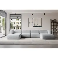 ALTDECOR Ecksofa - MIRA-U2 - 408x179x70 - Grau - Corner Sofa Eckcouch Couch U-Form, Wohnlandschaft