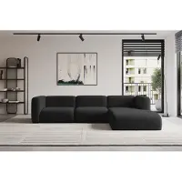 ALTDECOR Ecksofa - MIRA-L2 - 318x179x89 - Schwarz - Corner Sofa Eckcouch Couch L-Form, links/rechts angeordnet