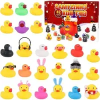 OEM Weihnachtskalender 2024 – 24 Gummienten – Weihnachtsspielzeug und Geschenke für Kinder und Erwachsene