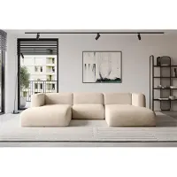 ALTDECOR Ecksofa - MIRA-U1 - 317x179x70 - Beige - Corner Sofa Eckcouch Couch U-Form, Wohnlandschaft