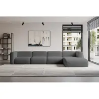 ALTDECOR Ecksofa - MIRA-L3 - 409x179x70 - Grau - Corner Sofa Eckcouch Couch L-Form, links/rechts angeordnet