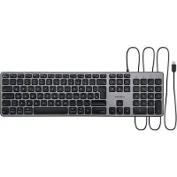 Macally UCZKEYSG-DE, USB-C Tastatur f. Mac, PC & Tablet, DE QWERTZ Layout, Grau