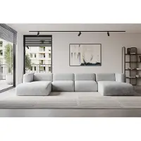 ALTDECOR Ecksofa - MIRA-U2 - 408x179x70 - Grau - Corner Sofa Eckcouch Couch U-Form, Wohnlandschaft