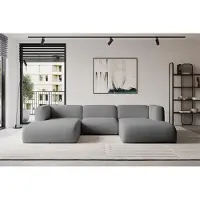 ALTDECOR Ecksofa - MIRA-U1 - 317x179x70 - Grau - Corner Sofa Eckcouch Couch U-Form, Wohnlandschaft