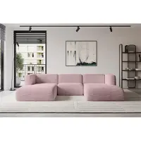 ALTDECOR Ecksofa - MIRA-U1 - 317x179x70 - Rosa - Corner Sofa Eckcouch Couch U-Form, Wohnlandschaft