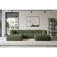 ALTDECOR Ecksofa - MIRA-U1 - 317x179x70 - Grün - Corner Sofa Eckcouch Couch U-Form, Wohnlandschaft