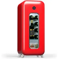 Klarstein Freistehender Weinkühlschrank 1 Zone, Getränkekühlschrank Klein, Kleiner Weinschrank, Wein-Kühlschrank Klein mit Glastür, Indoor/Outdoor Flaschenkühlschrank, Wine Fridge, 15 Flaschen