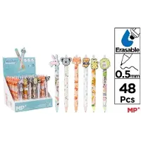 MP Main Paper Radierbarer Kugelschreiber, 0,5 mm, Motiv: Kaninchen, Koala, Fuchs (48 Stück) -