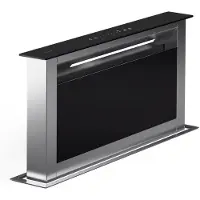 Klarstein Downdraft-Dunstabzugshaube 60cm, Versenkbare Dunstabzugshaube Abluft/Umluft für die Küche, Schmale Umluft-Abzugshaube ohne Rohr, 576m³/h Luftstrom, LED-Beleuchtung & Touch-Bedienfeld