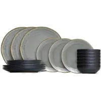Cookinglife Geschirrset Nola Warm Grey - 18-teilig / 6 Personen - 6 Speiseteller, 6 Frühstücksteller und 6 Schalen