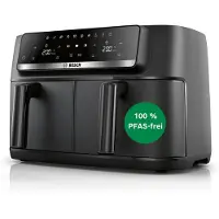 Bosch Serie 4, Double Drawer Air Fryer 9 l 2500 W Schwarz MAFD440B7