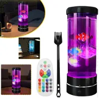 Lynker Fisch Aquarium Blasen Licht Lampe Mit Fernbedienung, Blase Fisch Lampe, für Zuhause, Schlafzimmer, Büro, Geschenke