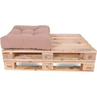 TexDeko Garden Cord halbes Palettenkissen 60x80x18 cm – Cordstoff 320 g/m², gesteppt, wasserabweisend & UV-beständig – Cappuccino