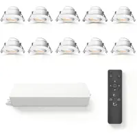 LEDVION 10er set LED Einbaustrahler ø42mm IP65 3W Weiß 2700K Kippbar