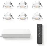 LEDVION 6er set LED Einbaustrahler ø42mm IP65 3W Weiß 2700K Kippbar