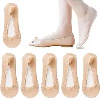 OEM 6 Paar Dames Antislip Katoen Vetersokken - Ballerina Sokken - Überdimensioniert