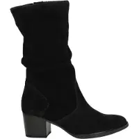 Gabor Stiefel , Damen, Gr. 41, Textil, schwarz, Veloursleder, unifarben, Schuhe Stiefel, Blockabsatz, Langschaftstiefel mit Reißverschluss