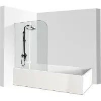 OEM Silberglas-Badwand 100x140cm, 2-teilig, 5mm dick, klappbar, sicherheitsglas, 2-teilige, silber