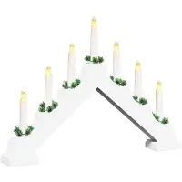 vidaXL Weihnachtskerzenbrücke 7 LEDs Warmes Weiß 39,5 x 5 x 29 cm