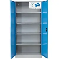 Proregal Stahlschrank BEE mit 5 lackierten Fachböden | HxBxT 195x92x50cm | Grau-Lichtbau | Werkstattschrank Werkzeugschrank Aktenschrank
