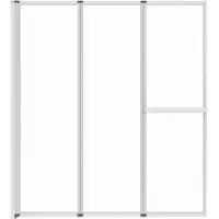Marwell Badewannenfaltwand Silver Vital chrom - 3-flg, 166x140cm - Duschabtrennung mit Handtuchhalter - Duschabtrennung