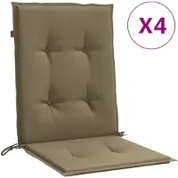 vidaXL Niedriglehner-Auflagen 4 Stk. Melange Taupe 100x50x4 cm Stoff