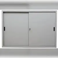 Proregal Schiebetürenschrank Ant | 3 Ordernhöhen | HxBxT 109x160x45 cm | Grau