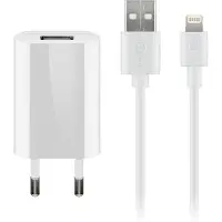 Goobay Apple Lightning Ladeset 1 A, Netzteil mit Apple Lightning Kabel 1m (Weiß)