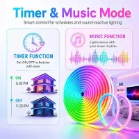 StarTech.com RGB Neon-LED-Streifen - Flexible Neon-Lichterkette - 10 m - App-Steuerung - Fernbedienung - IP65-wasserdicht - Musik-Synchronisation - DIY-Dekoration