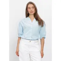 MSCH Copenhagen Damen Blusen Mschmarca Dotten 2 4 Shirt - Lichtblauw - Größe XS
