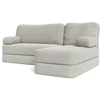 Masseno Ecksofa SABI mit Schlaffunktion, Modulares Schlafsofa aus Schaumstoff, Klappbares Bodensofa - Hellgrau, QUELLE 83