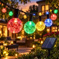 Rosikey 9.5M Lichterkette Außen Solar Glühbirnen LED Lichterketten, Innen Außen Weihnachten Beleuchtung Outdoor Garten Deko, Bunt