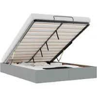 vidaXL Ottoman-Bett ohne Matratze Hellgrau 140x190 cm Stoff
