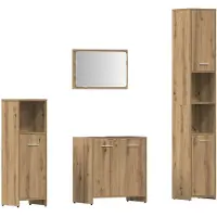 vidaXL 4-tlg. Badmöbel-Set Artisan-Eiche Holzwerkstoff