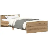 vidaXL Bettgestell ohne Matratze Artisan-Eiche 100x200cm Holzwerkstoff
