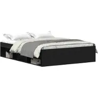vidaXL Bettgestell ohne Matratze Schwarz Eichen-Optik 120x200 cm