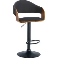 CLP Barhocker Barstuhl Tresenhocker mit Lehne Holz Stoff drehbar walnuss
