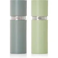 AdHoc MP450 Set Salzmühle und Pfeffermühle Textura 15 cm | Edelstahl, Buche lackiert | Farbe: Dark Green & Light Green