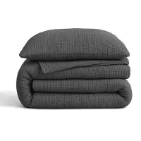 Royal Textile Sleeptime Lazy Bettdecke Musselin Anthrazit 240 x 200 Mit Kissenbezüge cm