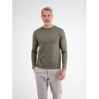 Lerros Langarmshirt "Leichtes Baumwoll-Longsleeve-Shirt mit bequemem Rundkragen", Herren, Gr. 3XL, grün (nordic olive), 100% Baumwolle, Rundhals, Shirts Langarmshirt
