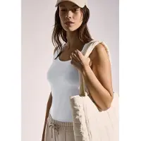 Cecil Trägertop "Style Linda", Damen, Gr. S (38), weiß, Jersey, Obermaterial: 100% Baumwolle, unifarben, regular fit taillenbedeckt, Rundhals, Tops Trägertop, mit tiefem Rundhalsausschnitt
